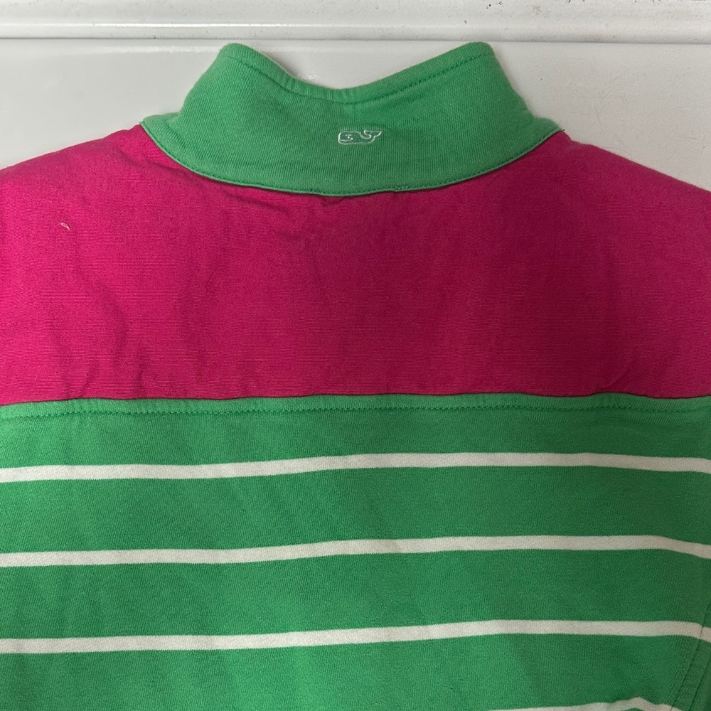 Vineyard Vines Green and Pink Striped Pullover - Picture 2 of 3